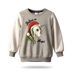 Girls Holiday Unicorn Sweatshirt – Size 8
